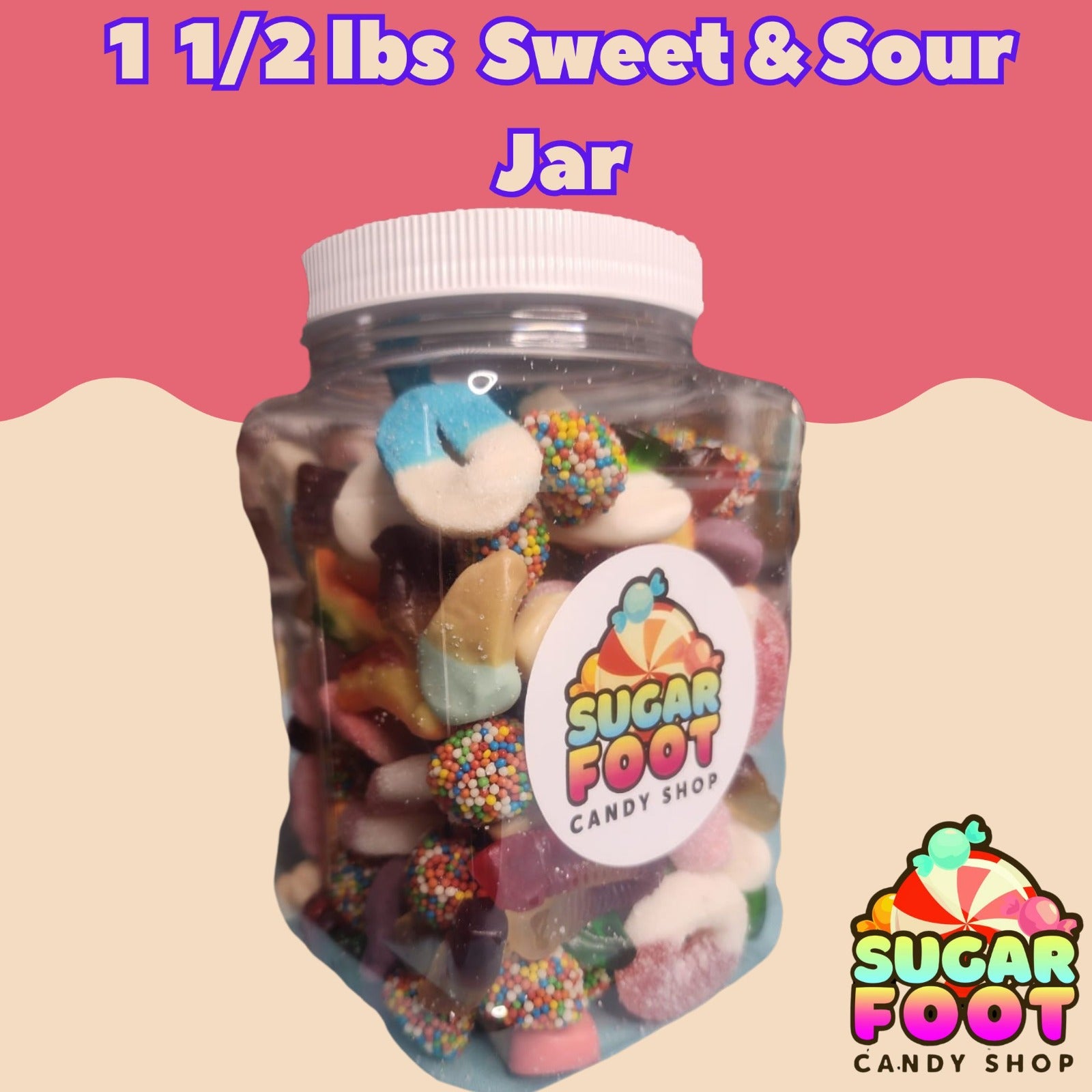 1 & 1/2 Lb Assorted Sweet And Sour Mix Jar